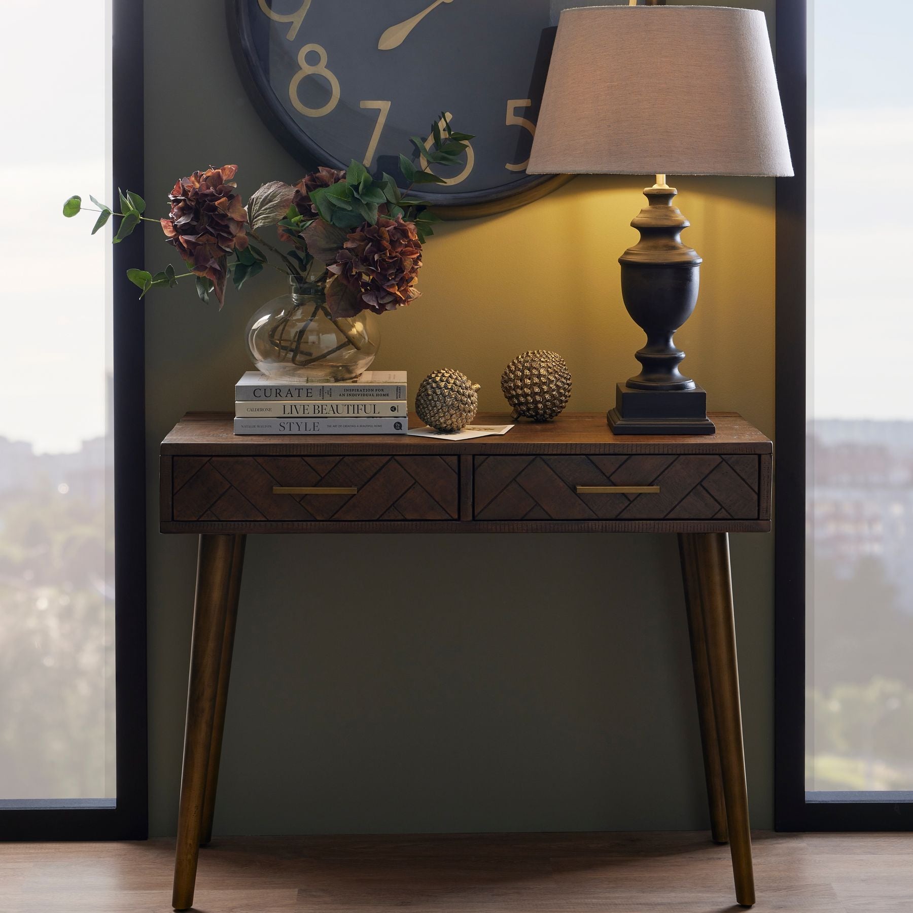 Hill Interiors "Havana Gold Two Drawer" Console Table