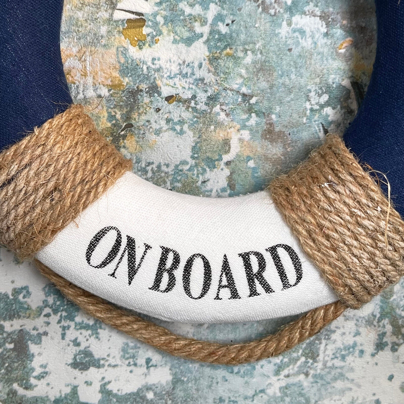 Nautical "Welcome Aboard" Navy Blue Life Ring 20cm