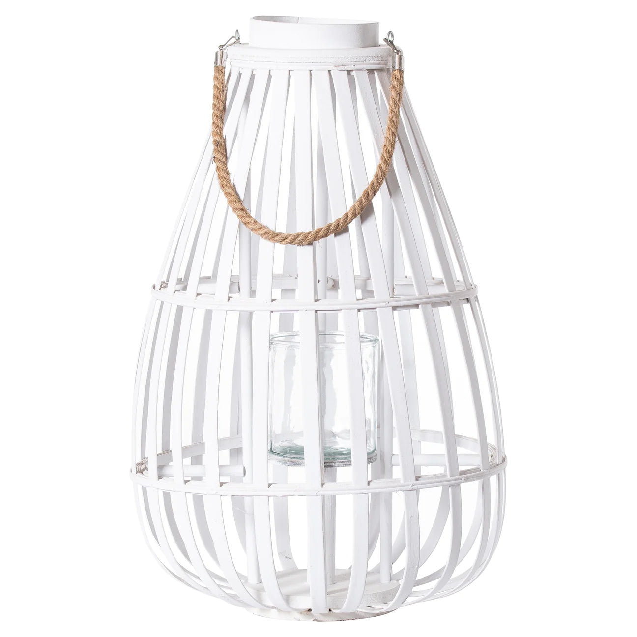 Hill Interiors White Bulbous Floor Standing Lantern 60cm