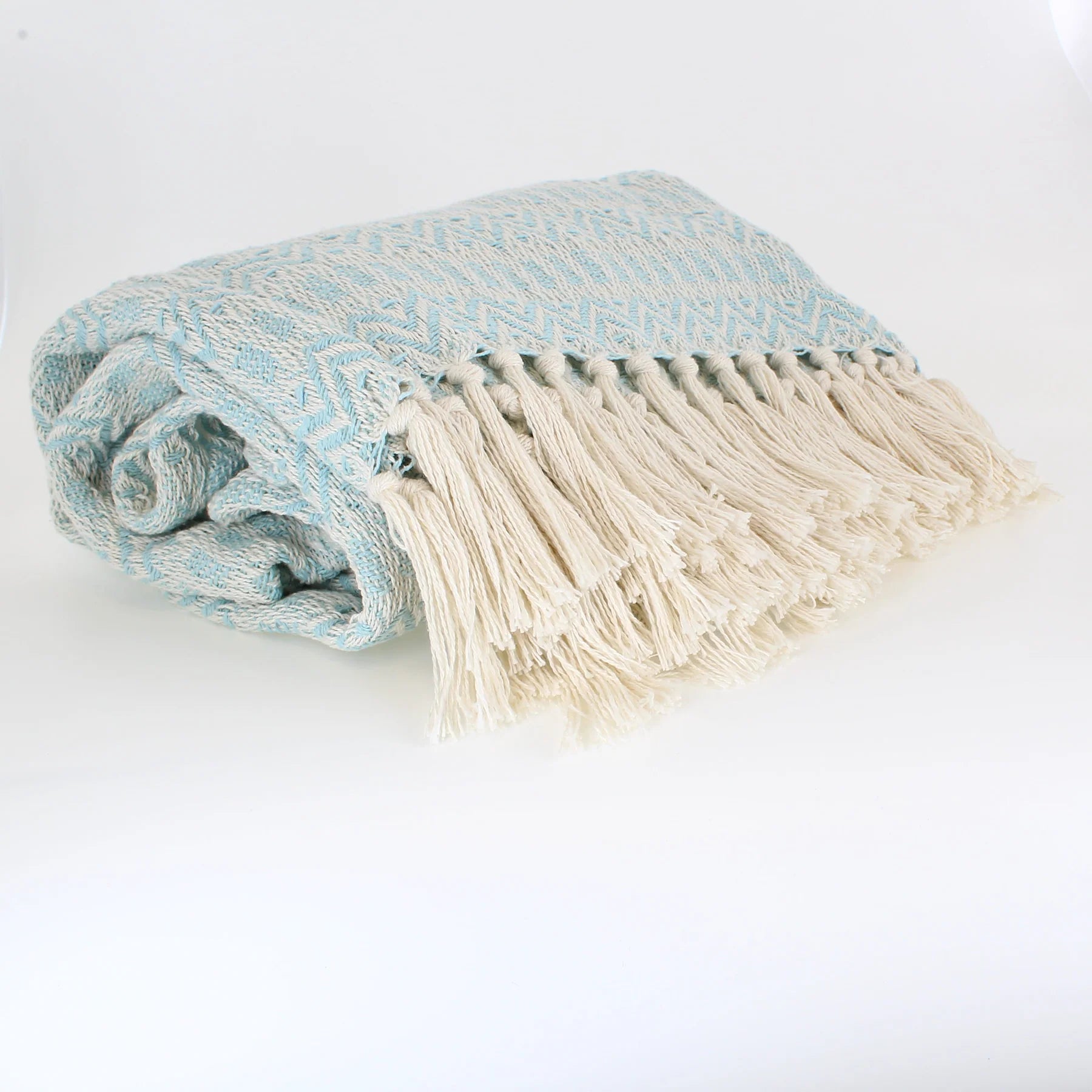 Forever England Sajani Hand Woven "Sky Blue" Cotton Throw