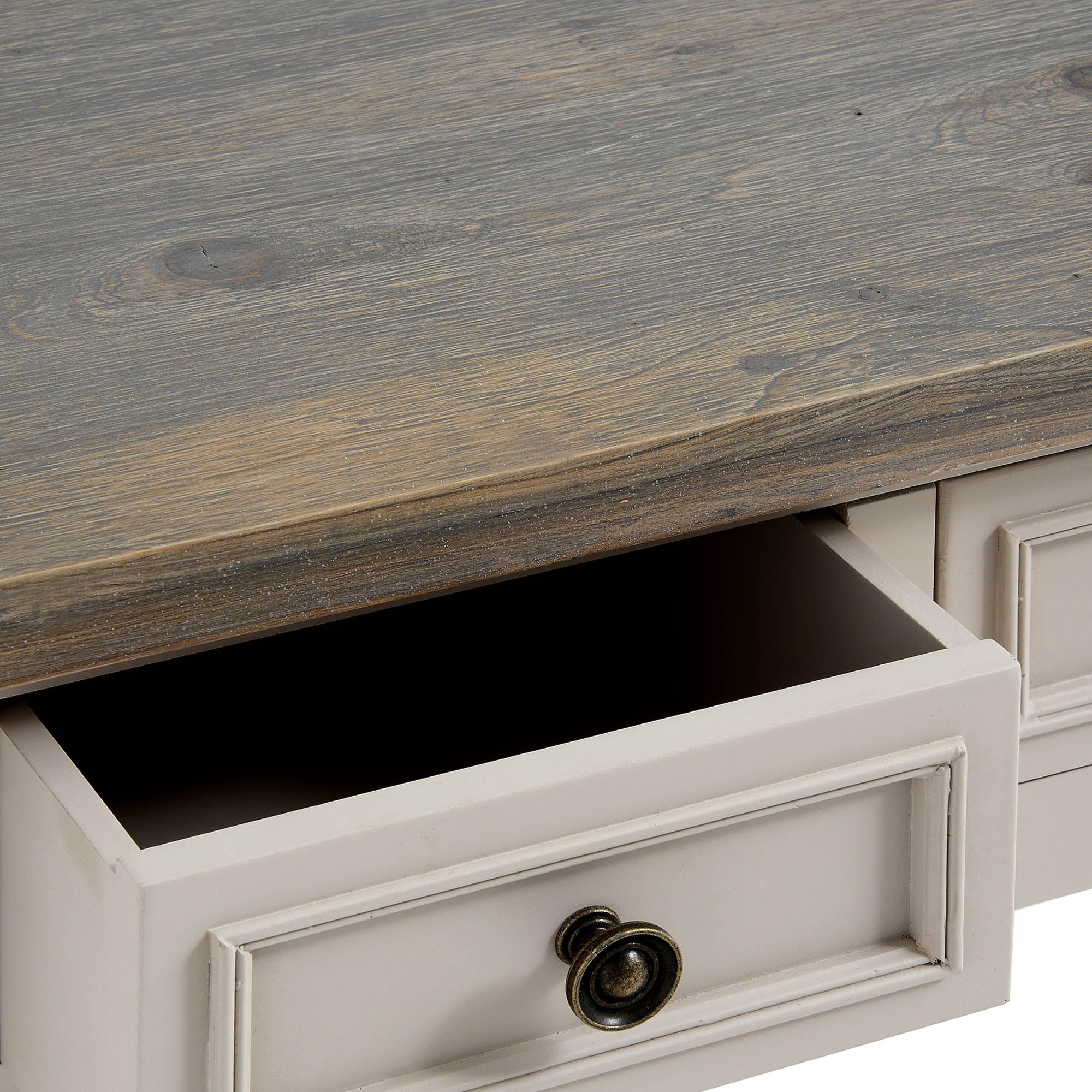 Hill Interiors "Studley Three Drawer" Taupe Console Table