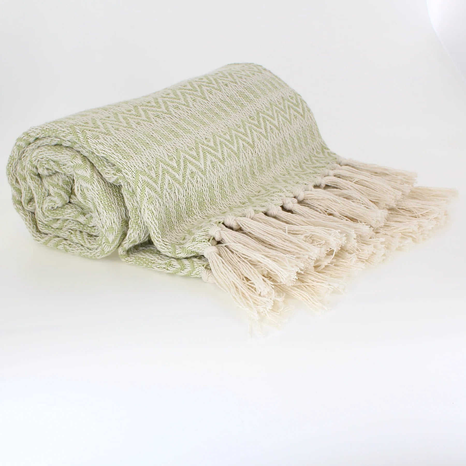 Forever England Sajani Hand Woven "Pistachio Green" Cotton Throw