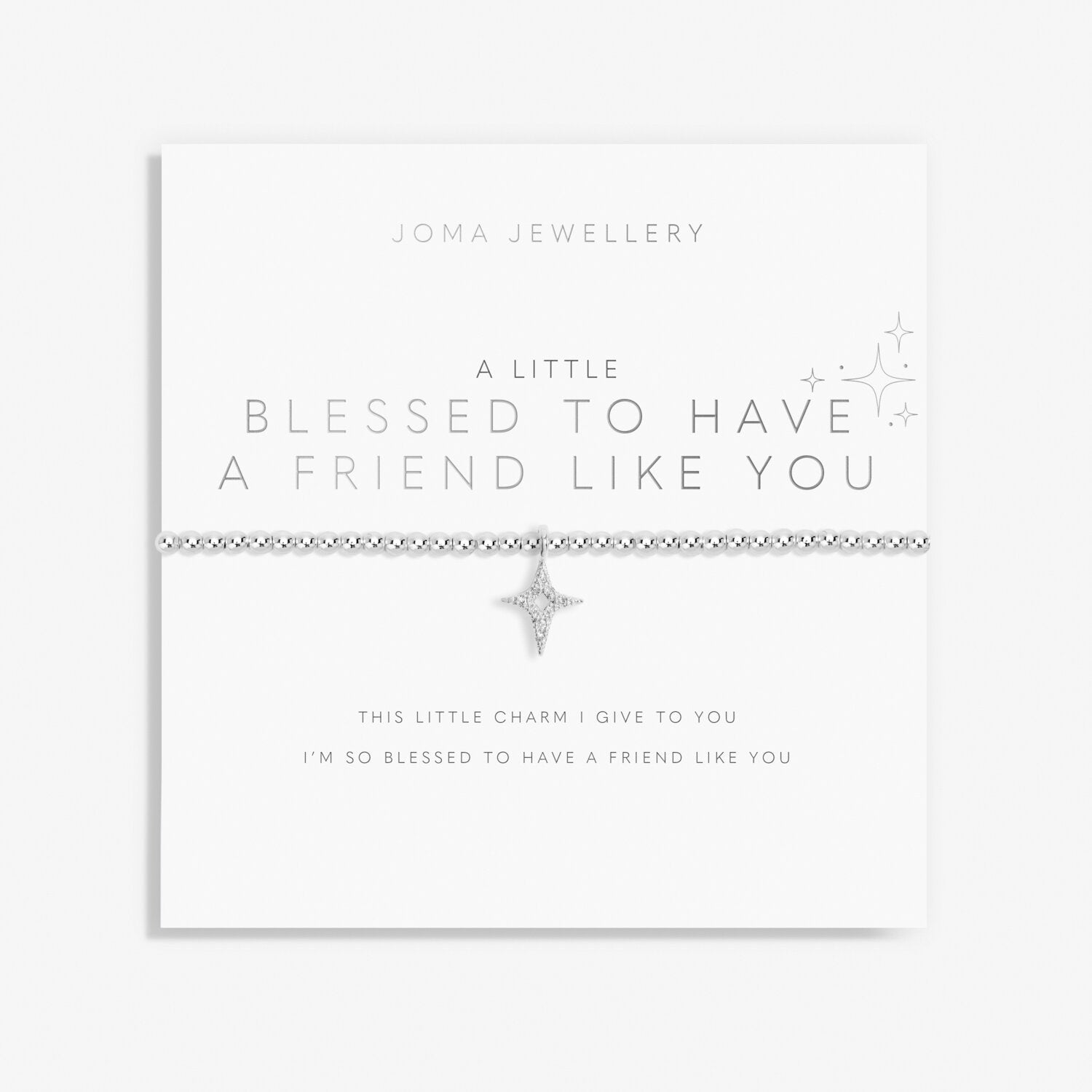 Joma Jewellery "Blessed To Have A Friend Like You" Silver Bracelet