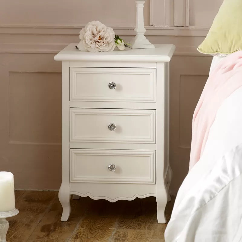 Hill Interiors White "Three Drawer" Bedside