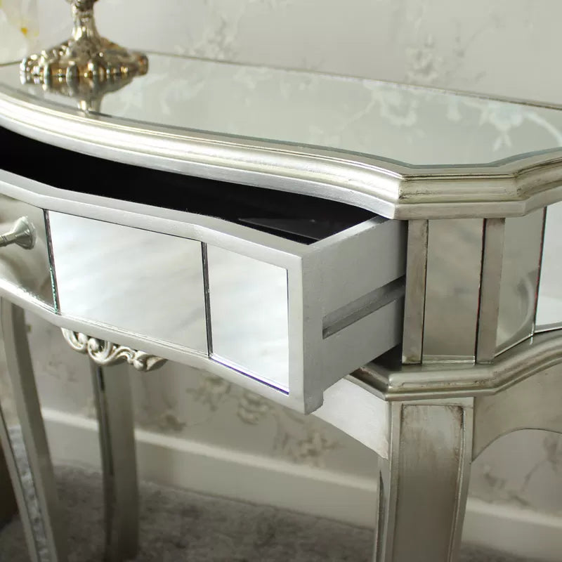 Hill Interiors Mirrored "Argente Half Moon" Console Table