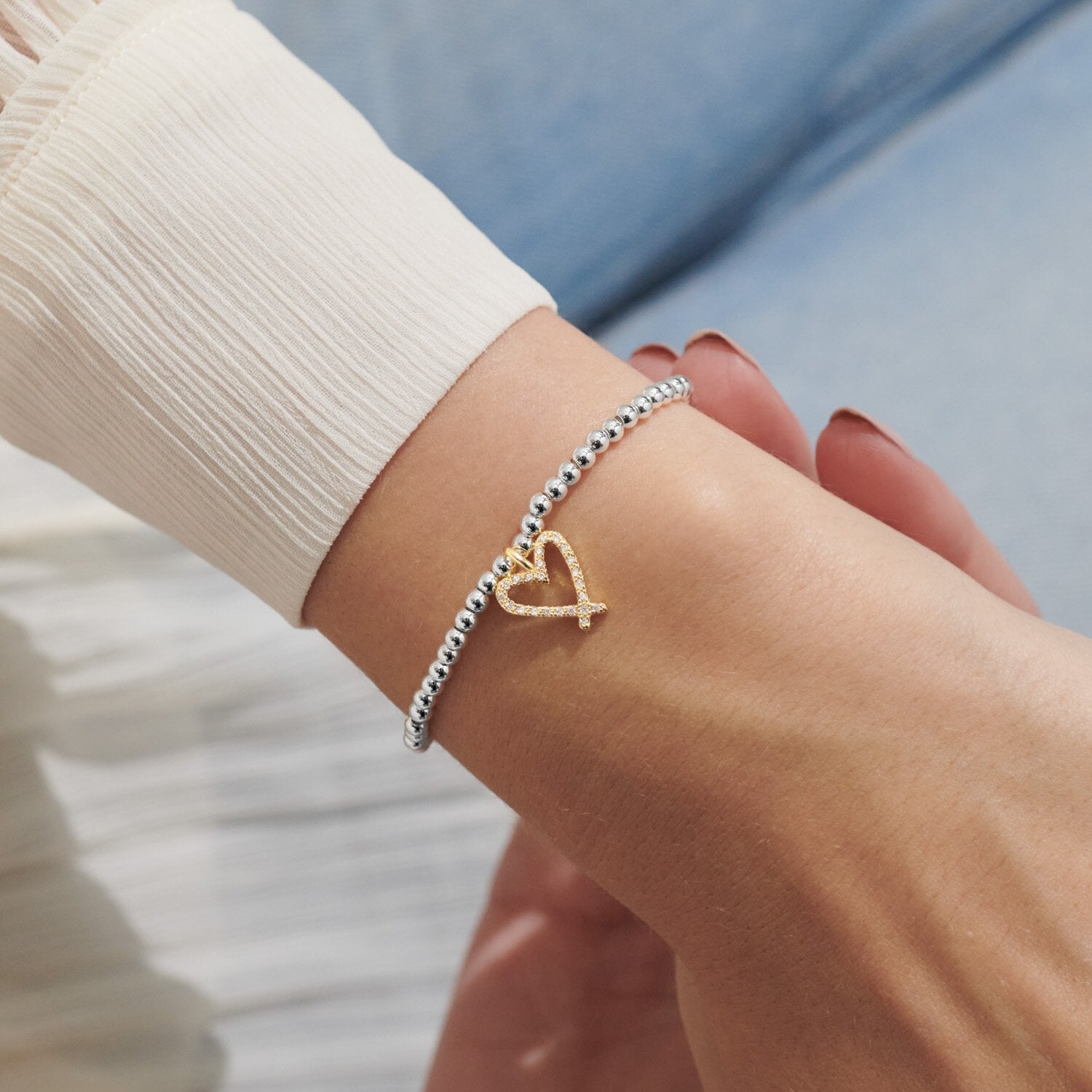 Joma Jewellery "Be Bold Be Brave Be Beautiful' Bracelet in Silver and Gold Plating