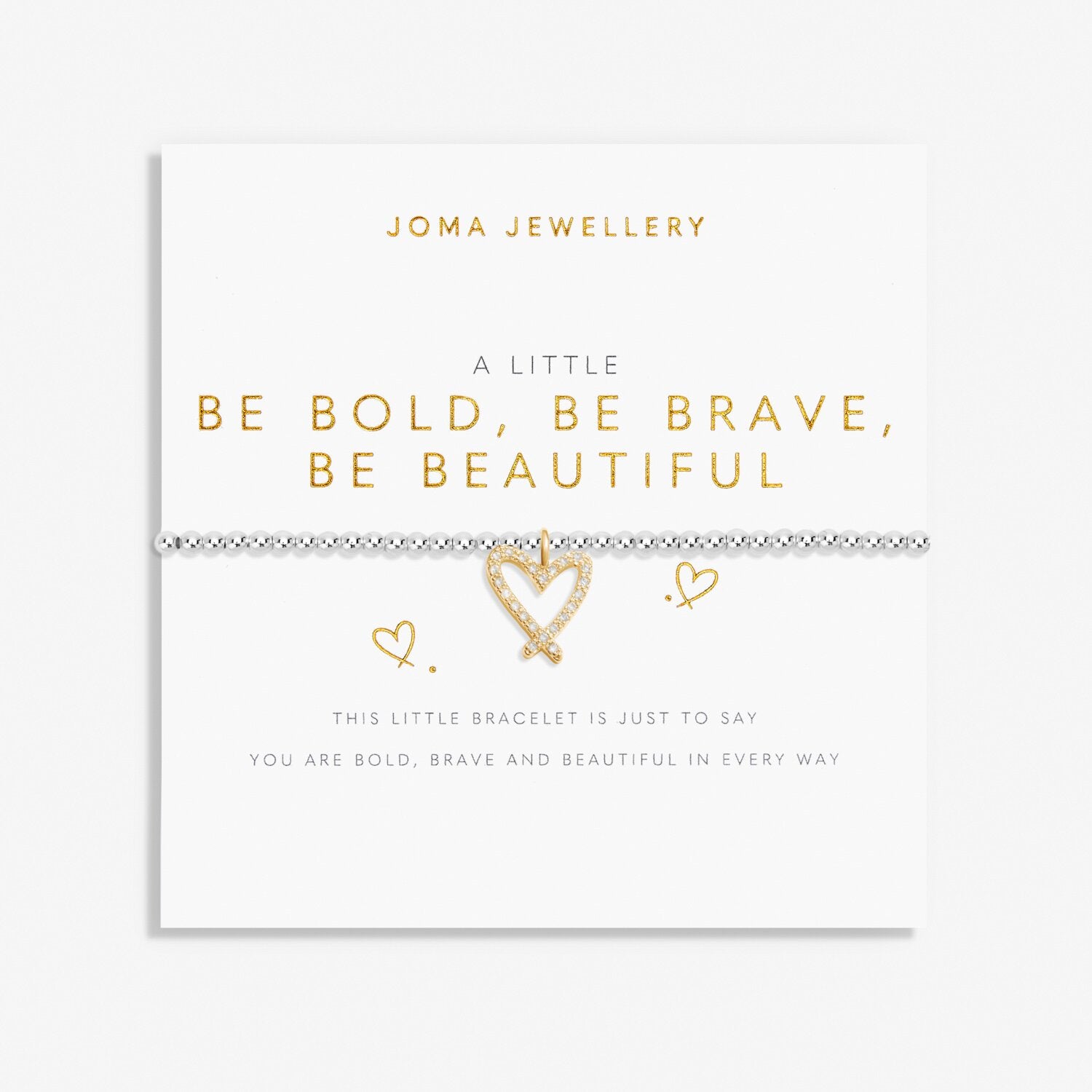 Joma Jewellery "Be Bold Be Brave Be Beautiful' Bracelet in Silver and Gold Plating