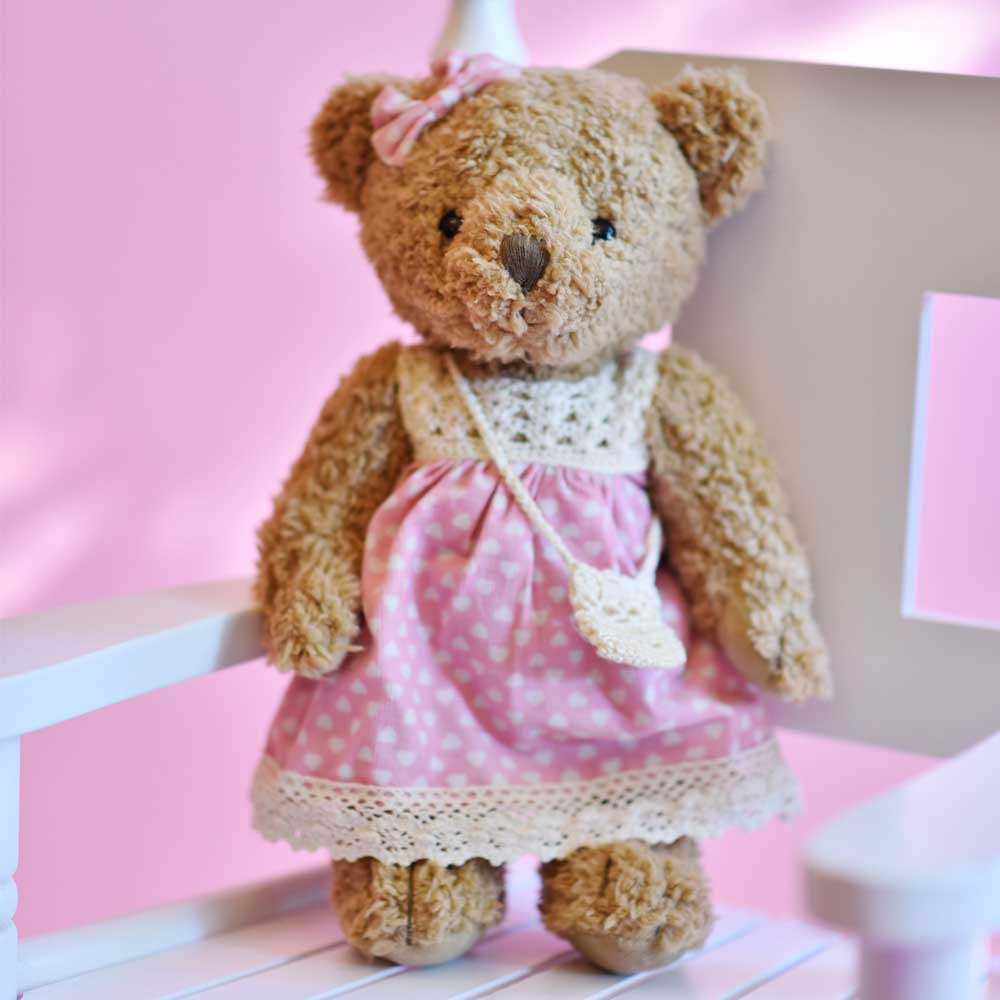 Powell Craft "Teddy With Print Heart Dress"