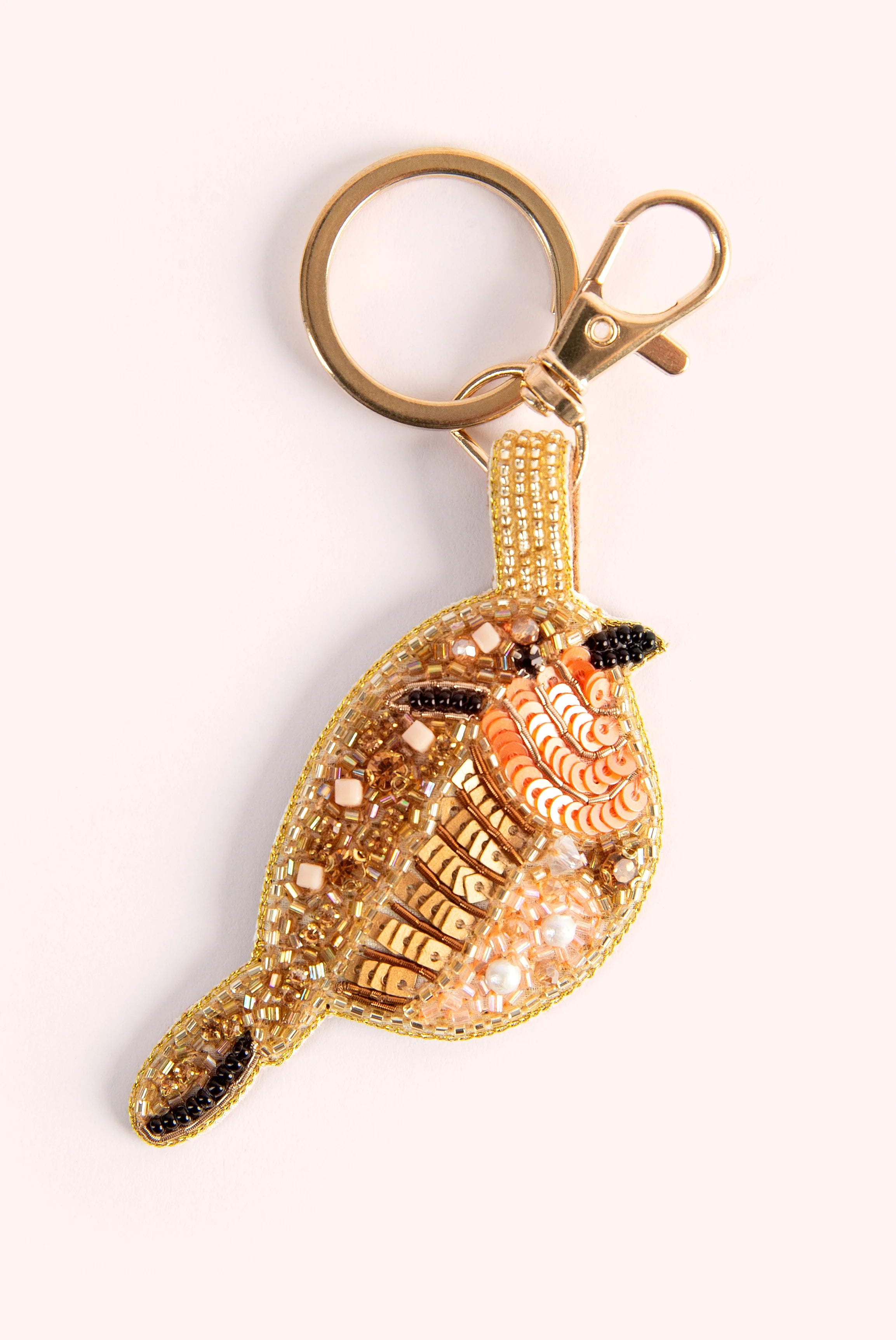 "Powder" Beaded Keyrings - Robin Red Breast