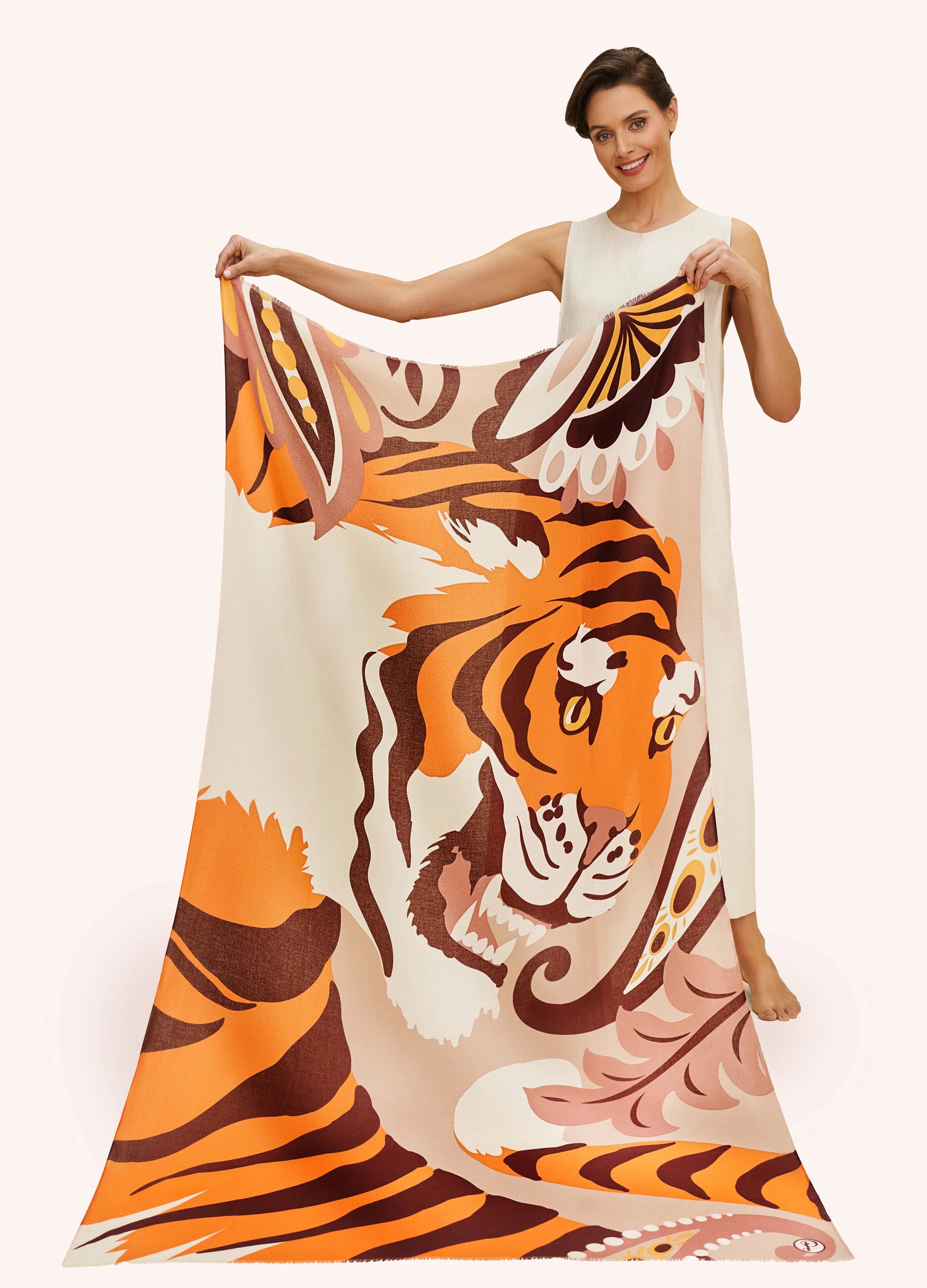 "Powder" Printed Thrill of the Tiger Scarf