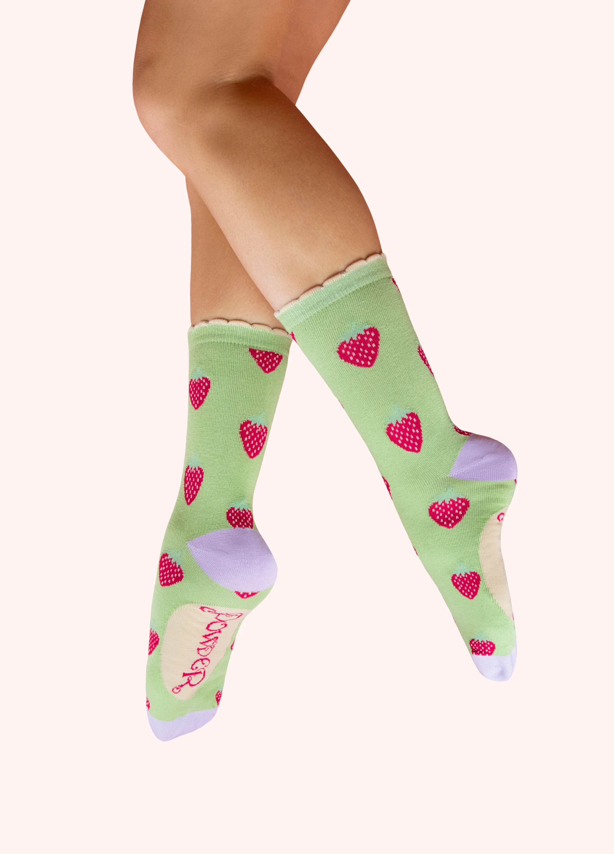 "Powder" Ladies Trainer Socks - Succulent Strawberries Mint