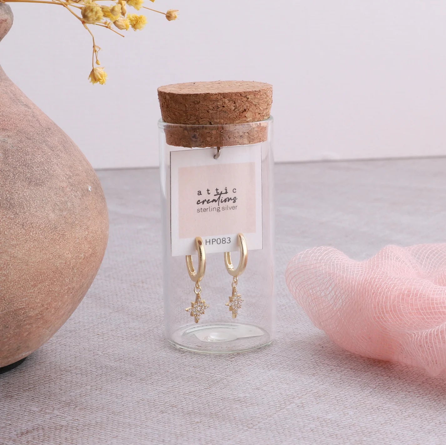 Crystal Sparkle star Hoop earrings