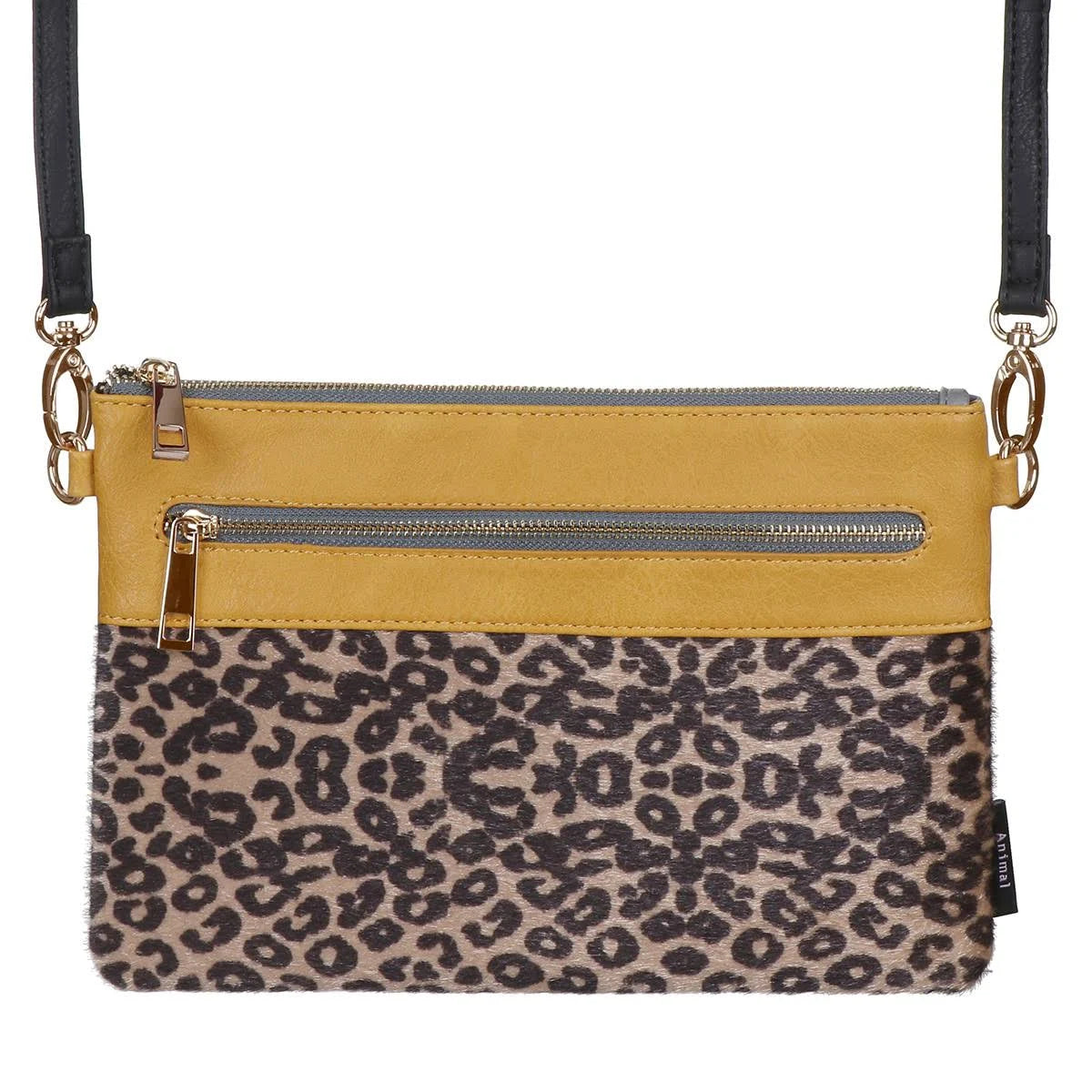 Vegan Leather Leopard Animal Print Clutch Bag