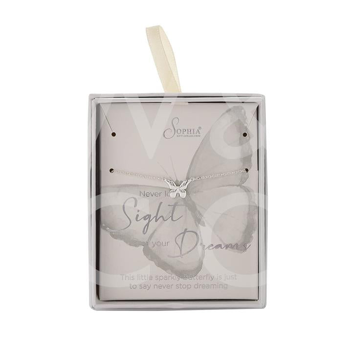 Sophia Collection "Never Lose Sight Of Your Dreams" Silver Necklace