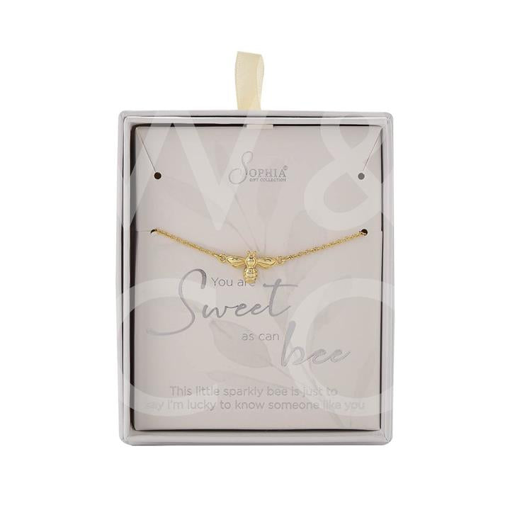 Sophia Collection "You Are As Sweet As Can Bee" Gold Necklace