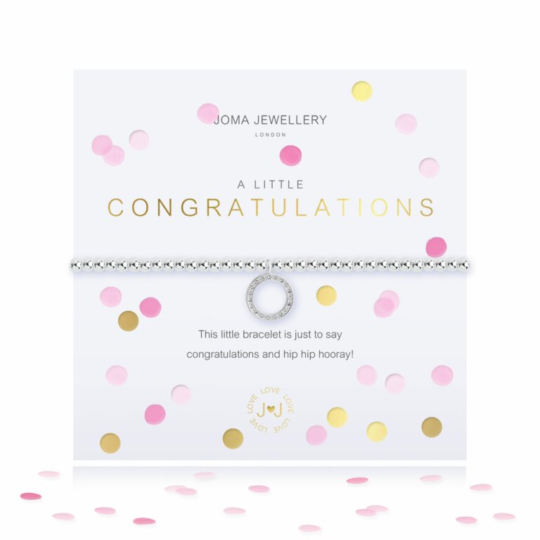 Joma Jewellery "Congratulations" Confetti Silver Bracelet