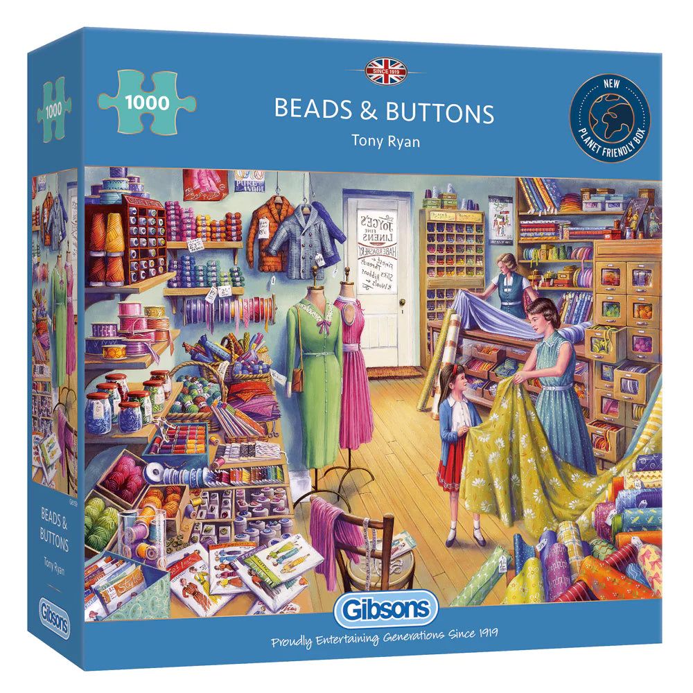 Gibson Games 1000 Piece Jigsaw "Beads & Buttons"