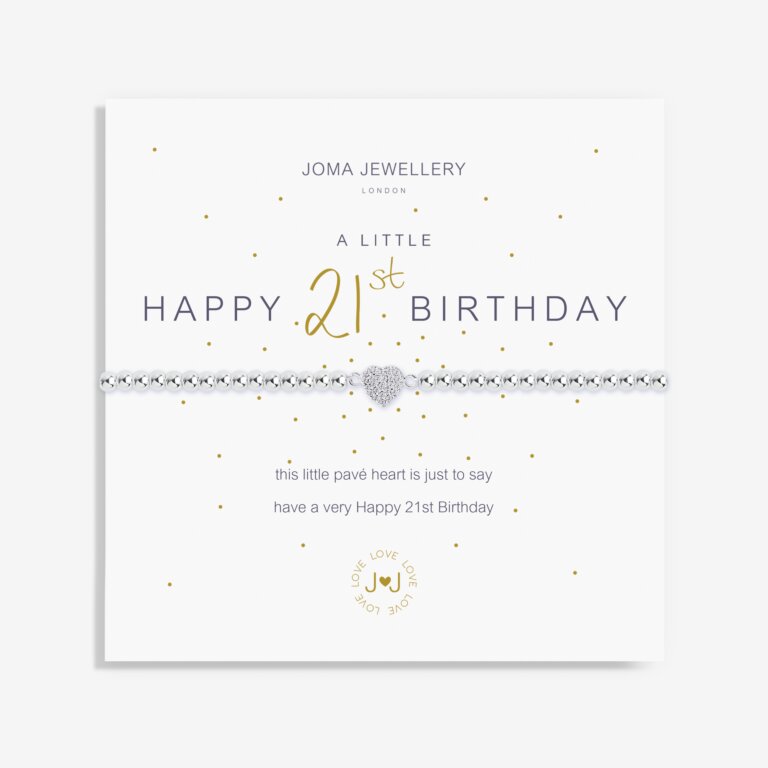 Joma Jewellery "Happy 21st Birthday" Silver Bracelet