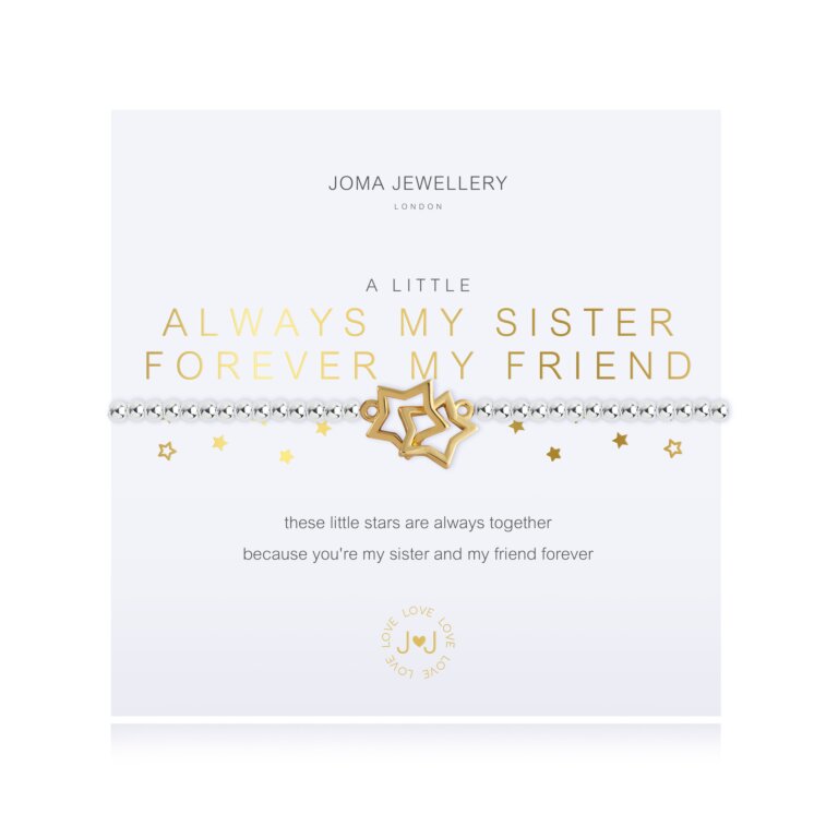 Joma Jewellery "Always My Sister Forever My Friend" Silver Bracelet
