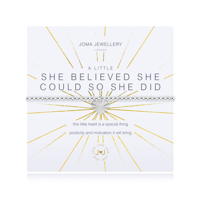 Joma Jewellery "She Believed She Could So She Did" Silver Bracelet