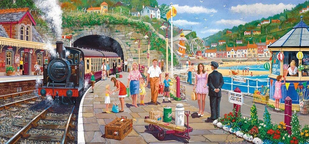 Gibson Games 636 Piece Jigsaw "Seaside Train"