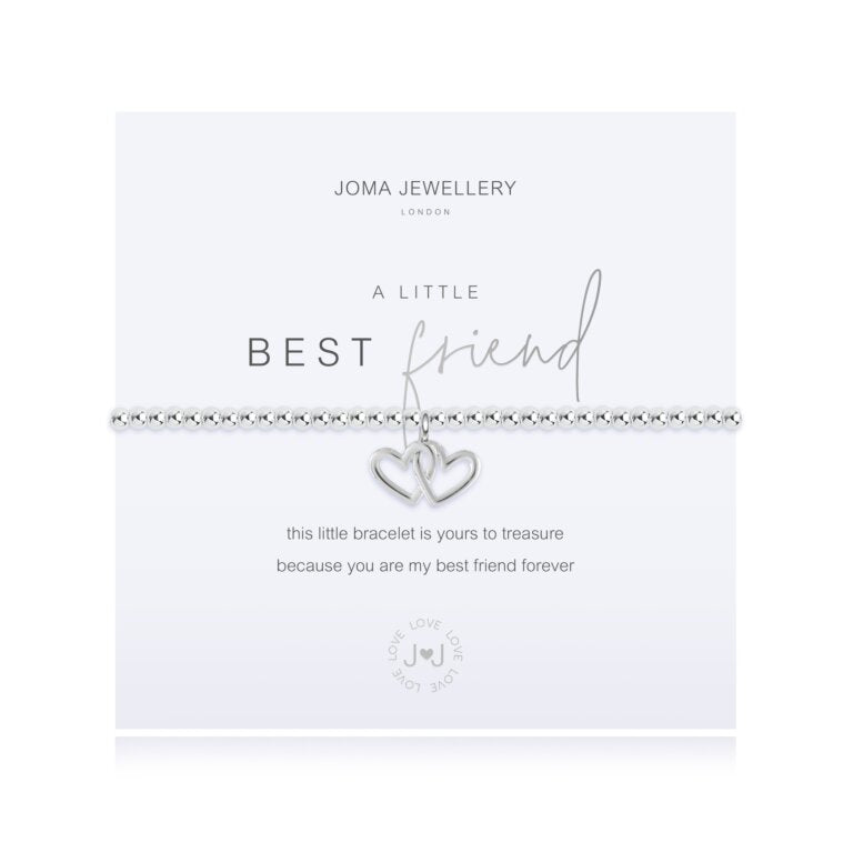 Joma Jewellery "Best Friend Double Heart" Silver Bracelet