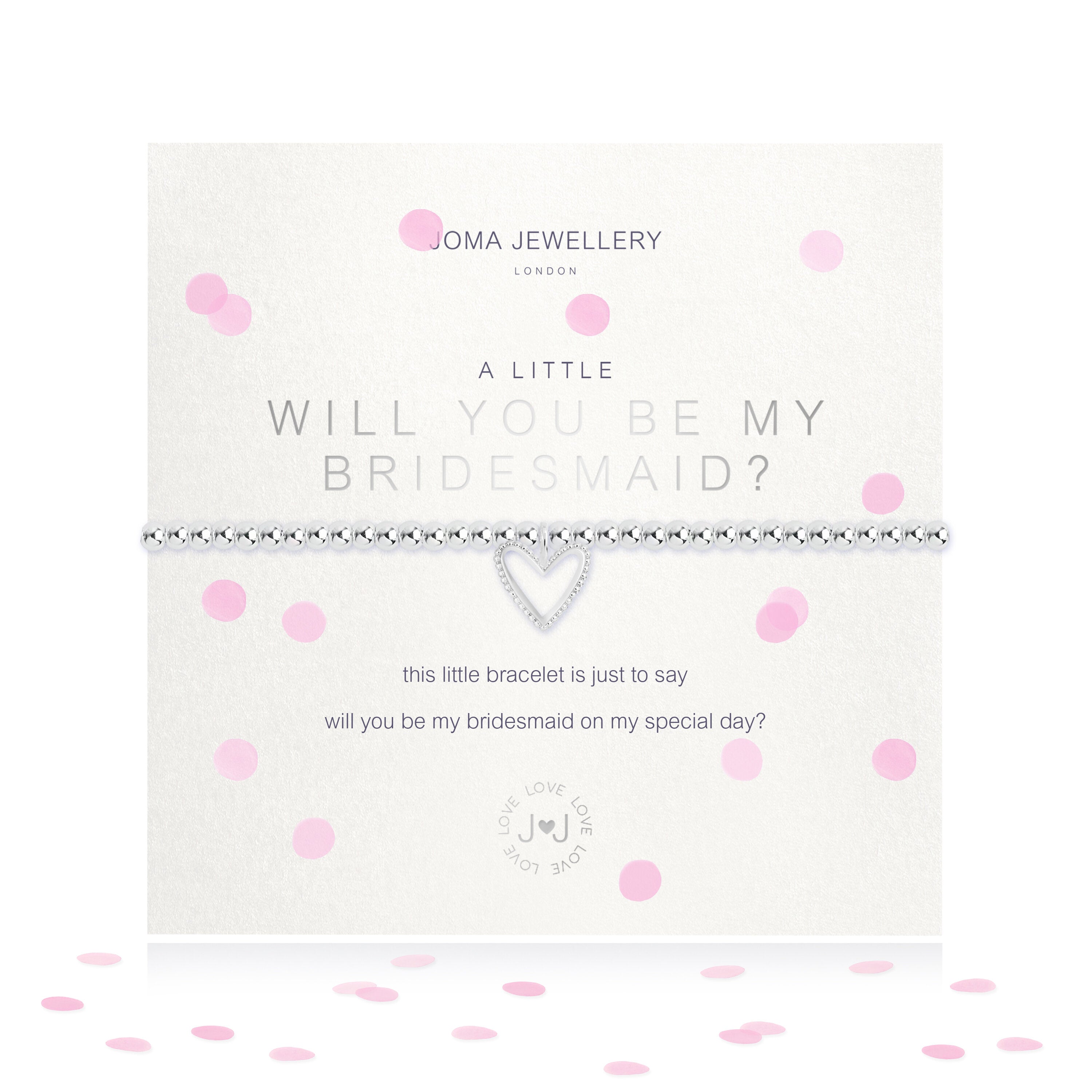 Joma Jewellery "Will You Be My Bridesmaid" Silver Bracelet