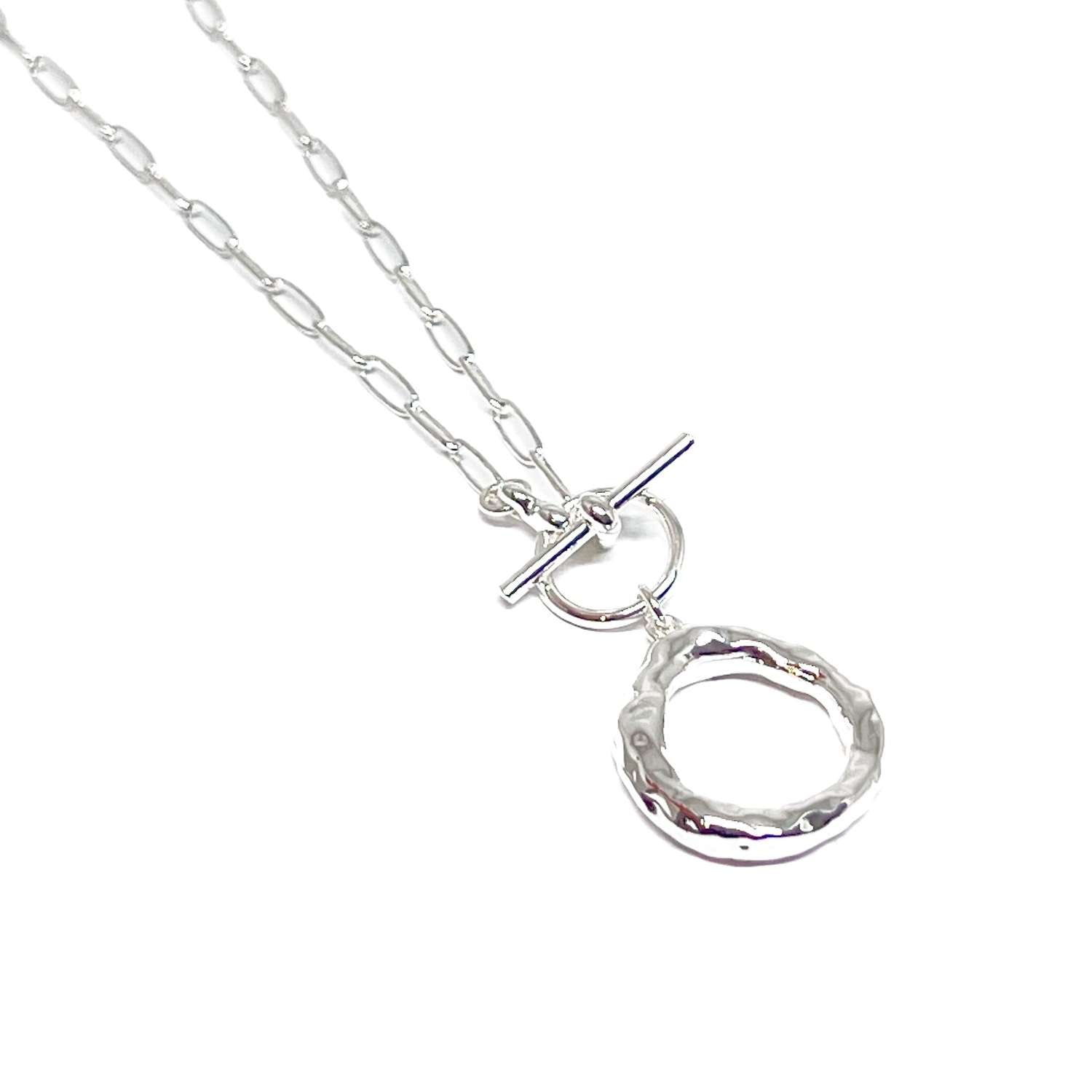 Clementine "Ember Oval" Silver Necklace