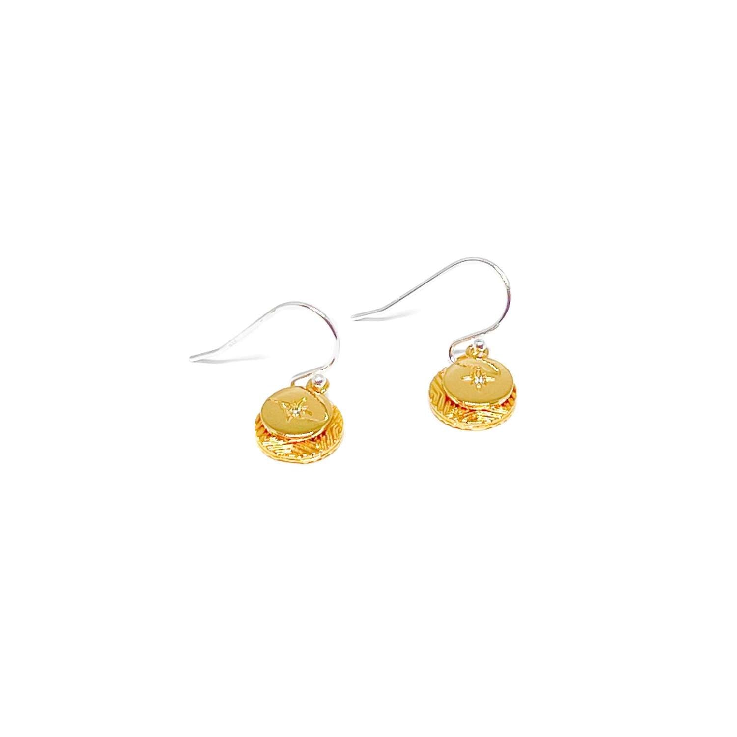 Clementine "Fallon Disc" Gold Earrings