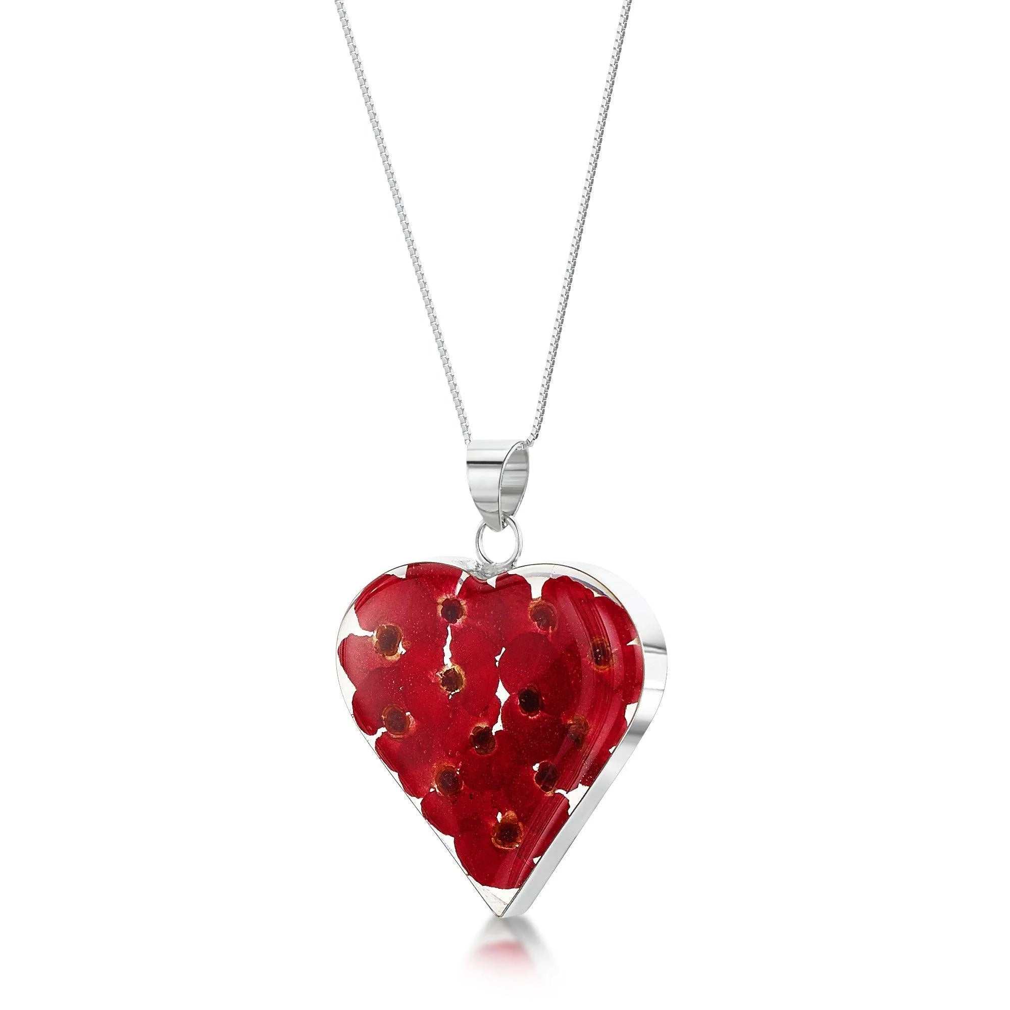 Shrieking Violet Poppy "Heart Pendent' Silver Necklace