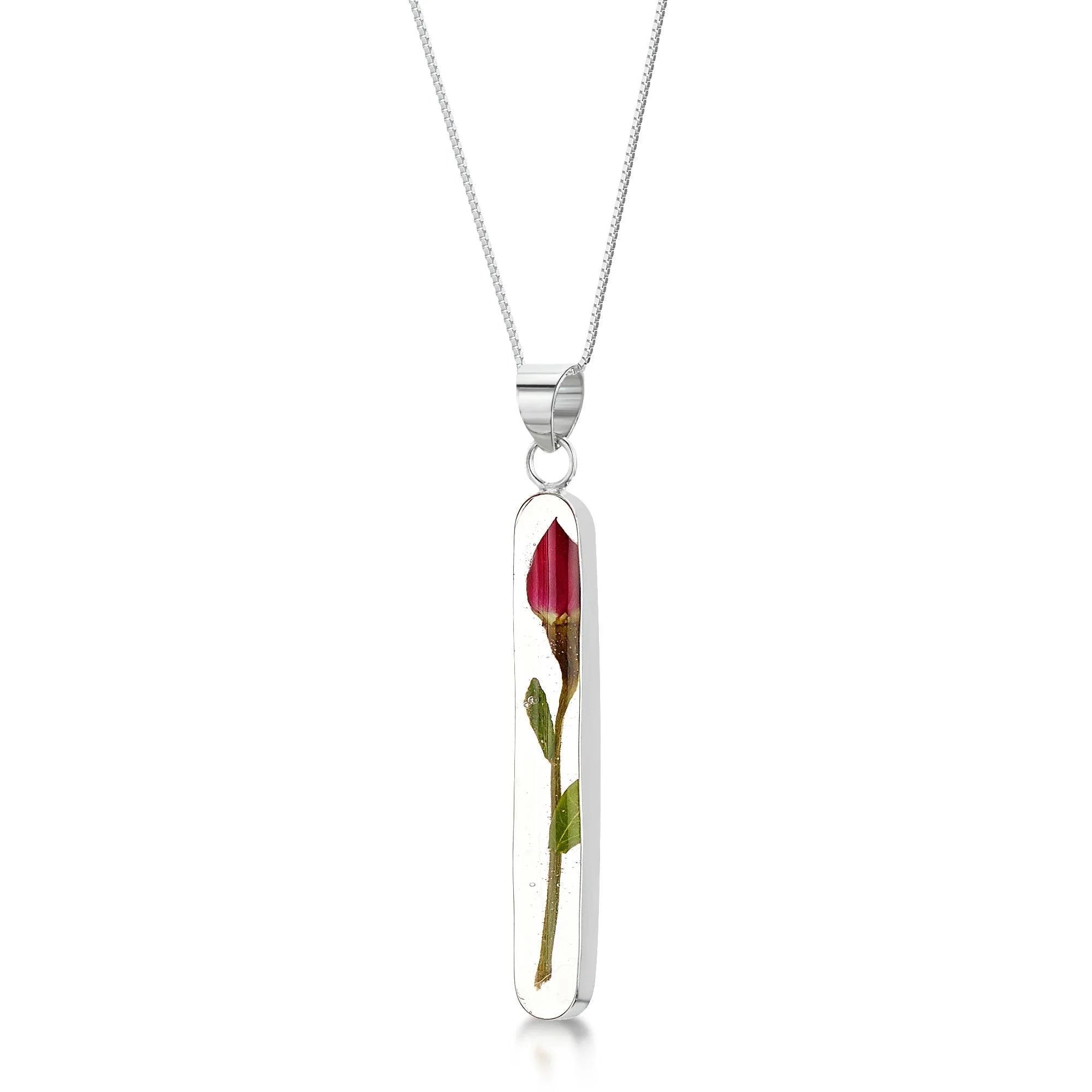 Shrieking Violet Miniature "Rose Stem'' Silver Necklace