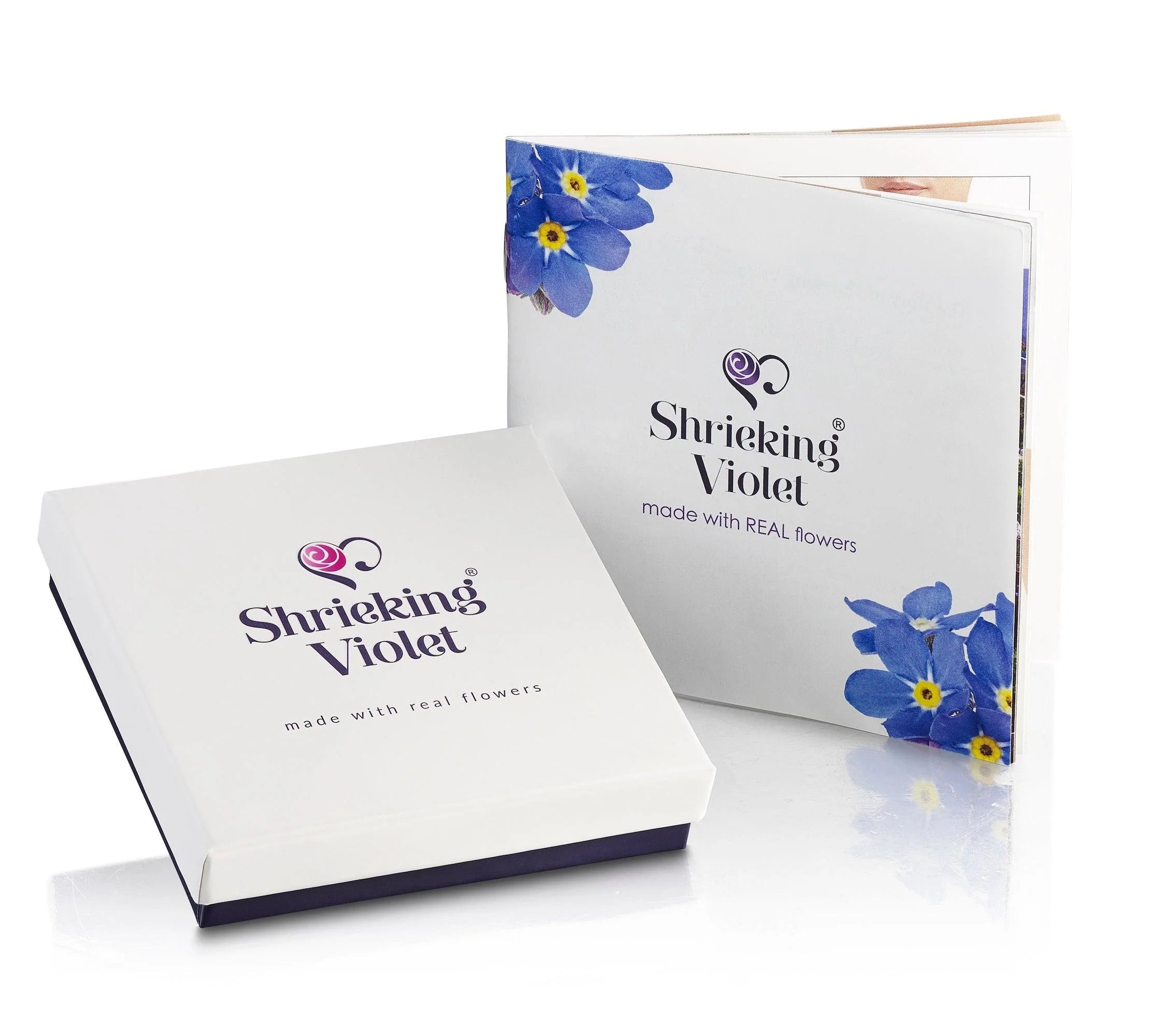 Shrieking Violet Forget Me Not "Mini Heart'' Silver Earrings