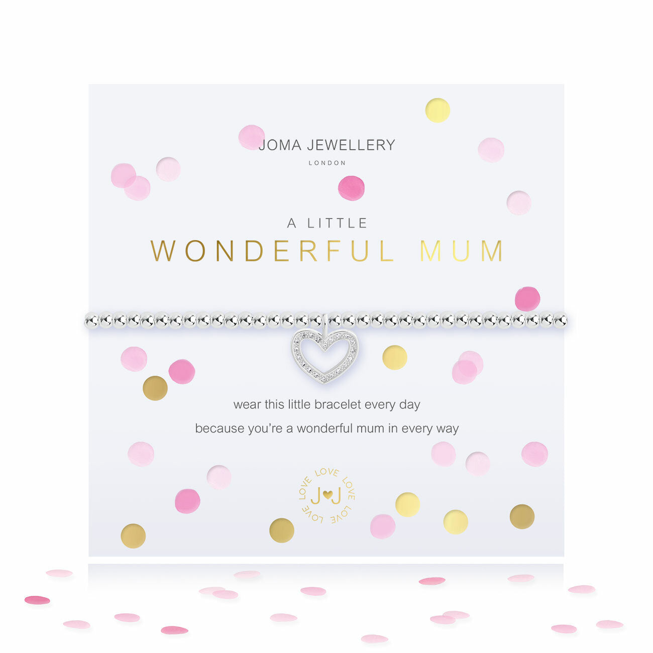 Joma Jewellery "Wonderful Mum Confetti" Silver Bracelet